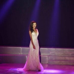 Sherri Hill White Beaded Gown